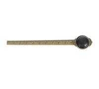 HEMOTON Ruler Book Mark Serving Life and Easy to Carry Vintage Style Zinc Alloy with Semi-Precious Stone for Students in Classrooms and Families