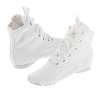 HEMOTON ’s High-Top Canvas Jazz Dance Shoes White Size 35 Ballet Sneakers for and Women Lace-Up Ballet Slippers for Yoga and Stage Performance