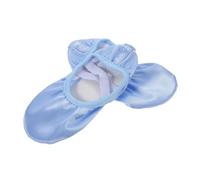 HEMOTON Satin Ballet Shoes with Ribbon Soft Sole Flexible Slippers for Dance Practice and Performance Comfortable Lightweight Flats for Women and Stable Traction for Precise Movement in Sky Blue