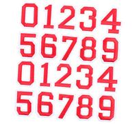 HEMOTON Self Adhesive Numbers Sticker Set for Football Shirts and Sports Jerseys 20pcs Red Number 0-9 Stickers for DIY T-Shirts and Backpacks