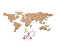 HEMOTON Self-Adhesive World Map Cork Board 39.37X18.03 Inch Peel and Stick Lightweight Geography Pin Board for Study Room and Classroom