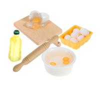 HEMOTON Set Mini Kitchen Accessories for Boys and Girls Playset Doll House Cooking Toys Fake Rolling Pin Wooden Miniature Toy Cut Board Model