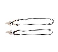 HEMOTON Shark Tooth Necklace Pendant Vintage with Adjustable Cord 2pcs Boho Surfer Style Unique Plastic and Resin Design for Men and Women for Beach Party Accessories