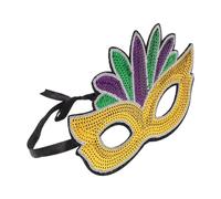 HEMOTON Shiny Mardi Gras Mask Pack with Sequins Material, Essential Photo Props for Mardi Gras Party and Carnival Costume Accessories