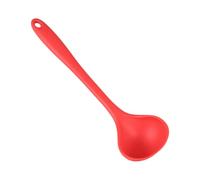 HEMOTON Silicone Ladle for Cooking and Red Colour, Heat Resistant Spoon that is Not Easy to Hurt Pan Surface, Convenient to Store for Home and Food Service Use