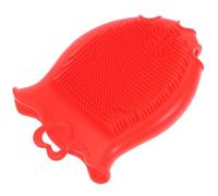 HEMOTON Silicone Shampoo Brush, Soft Red Silicone Bath Brush with Exfoliating and Stress-reducing Features, for Gentle Bathing and Shower Use