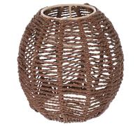 HEMOTON Simulated Rattan Pendant Light Lampshade Dark Brown Wicker Lampshade Soft Light for Living Room