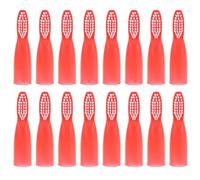 HEMOTON Small Handle Toothbrushes 20pcs Plastic Oral Cleaning Brushes with Finger Sleeve Design for Prisons and Psychiatric Hospitals Red