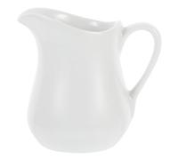 Hemoton Small Milk Jug 100ml, White Ceramic Creamer Pitcher with Handle, Mini Gravy Boat for Serving Sauce Custard, Coffee Milk Pourer for Afternoon Tea