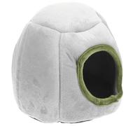 HEMOTON Small Pet Hamster Nest Breathable Cotton Sleeping Bed Windproof Warm Hedgehog House Gray Tree Stump Style Winter Shelter for Chinchillas and Small Rodents