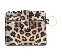 HEMOTON Small Pu Leather Card Holder for Women with Leopard Print, Easy to Carry Credit Card Case Wallet, Chic and Elegant Design for Gift-Giving and Frequent Users