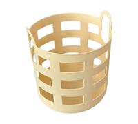 HEMOTON Small Yellow Plastic Laundry Basket Lightweight and Wear-resistant Clothes Hamper with Hollow Design for Bedroom and Dormitory Storage