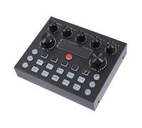 HEMOTON Sound Card for Live Streaming Dj Mixer Music Mixer External Sound Card Colorful Lights for Mobile Computer