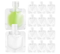 HEMOTON Squeeze Pouches Refillable 15 Pack Leakproof Caps Portable Travel Containers for Shower Gel and Body Wash