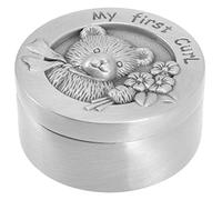 HEMOTON Stainless Steel Baby Hair Keepsake Box, Round Silver Fetal Hair Storage Tin with Smooth Surface, Practical Keepsake Box for Newborn Boys and Girls
