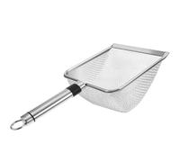 HEMOTON Stainless Steel Cat Litter Scoop Large Non Stick Poop Sifter with Fine Mesh Comfortable Grip for Efficient Cat Litter Box Cleaning and Reptile Excrement Filtering
