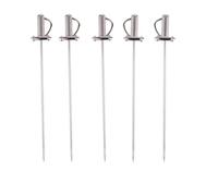 HEMOTON Stainless Steel Cocktail Picks Sticks Retro Sword Cocktail Sticks Toothpicks Martini Olive Skewers Drink Pick for Restaurant Home