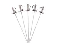 Hemoton Cocktail Picks, 5pcs Reusable Stainless Steel Toothpicks Martini Olive Skewers, Metal Drinks Skewers Garnish Sticks for Appetizers, Desserts, Party Food, Home Bar, Christmas