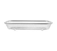 HEMOTON Stainless Steel Colander Mesh Basket, Rectangle Wire Mesh Strainer for Vegetable Washing and Fruit Draining in Kitchen Sink
