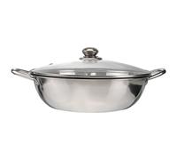 HEMOTON Stainless Steel Dual Section Hot Pot with Lid 11-Inch Divided Mandarinduck Cookware for Induction and Gas Stoves Family Use