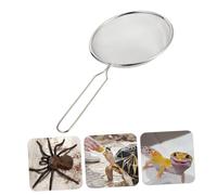 HEMOTON Stainless Steel Reptile Sand Filter Mesh Scoop with Comfortable Handle for Gecko Tortoise and Lizard Bedding Cleaning Rustproof Pet Supplies Sieve for Efficient Substrate Sifting