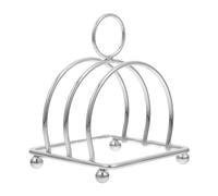 HEMOTON Stainless Steel Toast Holder Rack Multi-Functional Bread Stand Space Saving Storage for Bread Slices Books and Recipes 4-Slice Kitchen Organizer