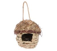 HEMOTON Straw Bird Nest Handmade Outdoor Weaving Birds Shelter for Garden Decor Wild Nesting Box Home Ornament