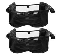 HEMOTON Stroller Storage Basket Organizer Bag for Baby Pushchair, Black Mesh Bottom Basket with Large Capacity, Compatible with Umbrella Strollers, 2pcs Set for Infant Travel and Shopping
