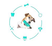 HEMOTON Sturdy Dog Chew Toy Cartoon Molar Rod for Teeth Cleaning Food-grade Tpr Pet Care Tool for Dogs Lake Blue