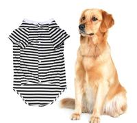 HEMOTON T Shirt Size Xl Large Dog Striped Cotton Black, Breathable Pet Clothes Designed to Protect Dog's Hair and Prevent Plant Sticks for Medium to Large Dogs during Casual Daytime
