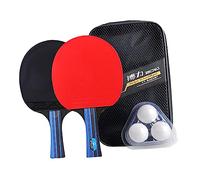 HEMOTON Table Tennis Paddle Set Bats Balls Durable Double Sided Design for for Beginners Experts for Training Fun