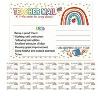 HEMOTON Teacher Notes Coated Paper Material 100pcs Positive Postcards Rainbow with Versatile Usage and Positive Reinforcement for Classroom and Home Use for Teachers and Parents