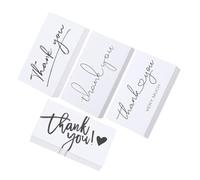 HEMOTON Thank You Cards for Small Business Owners 200pcs White Paper Appreciation Cards with Chic Look and Simple Colour Matching Design for Beauty Salons and Online Businesses