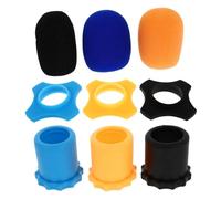 HEMOTON Thick Sponge Microphone Protector Cover 3pcs, Non-slip Dust and Splash-resistant Sleeve for Wireless Mic, Ktv Singing Accessory in Black, and Orange