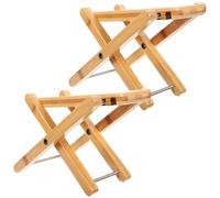 HEMOTON Toilet Step Stool Folding Bamboo Footstool Anti-Skid Bathroom Squatting Stool for Toilet Assistance and Constipation Relief