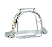 HEMOTON Transparent PVC Crossbody Bag Lightweight Shoulder Strap Clear Stadium Purse for Women Capacity Shopping Tote for Travel Party Daily Use