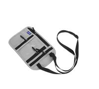 HEMOTON Travel Neck Wallet with Strap for Men and Women Lightweight Document Holder Pouch in Light Grey Multipurpose Passport and Ticket Organizer Secure Under Clothes Storage for Cash and