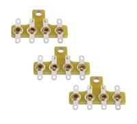 HEMOTON Turret Strip Board for DIY Audio Components, 3pcs 4-Lug Copper Terminal with Plastic Base, Ideal for Vintage Audio Projects and Tube Amplifier Repair