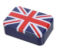 HEMOTON Uk Flag Tinplate Cookie Tin with Lid, Compact Rectangular Storage Box for Holiday Sweets and Craft Supplies, Easy to Carry (9.5X6.5X3.5Cm)