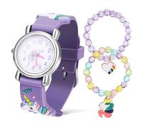 HEMOTON Unicorn Watch Set for Children with Comfortable Alloy and Plastic Materials Featuring Cute Unicorn Patterns, Includes Stylish Bracelet, for Birthday or Children's Day