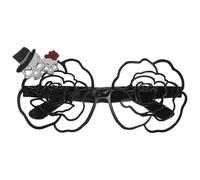 HEMOTON Unique 90s Sunglasses for Women with Black Plastic Frame, Stylish and Classic Design, a Costume Accessory and Photo Prop for Photo Booth or Street Photography