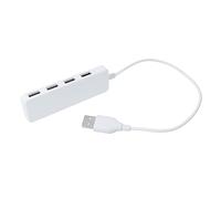 HEMOTON USB 2.0 4 Ports Hub Extension Splitter Adapter for Laptop Pc, White Ultra-thin Multiport Converter with High-speed Data Transfer, Plug and Play for Computer Accessories
