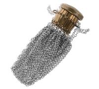 HEMOTON Vintage Handmade English Coin Purse Silver Metal Mesh Holder with Iron Construction Unique Retro Hanging Coin Holder Bag for Collectors and Everyday Use