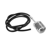 HEMOTON Vintage Mic Model Plastic Prop with Rubber Wires, Classic Retro Microphone Decoration for Music Theme Party, High Realism Detailing and Sturdy Design for Game Night Centrepiece