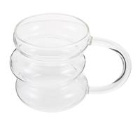HEMOTON Vintage Ripple Glass Cup High Temperature Resistant Clear Drinking Glass for Whiskey Cocktails Coffee and Cold Drinks Microwave Safe Household Wine and Beverage Cup for Home Use