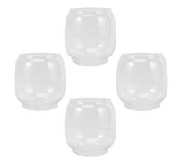 HEMOTON Vintage Round Glass Lamp Shades Replacement for Kerosene Lanterns 4 Pcs Handblown Glass High Light Transmission and Even Light Distribution for Home and Patio Use