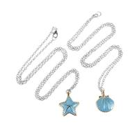 HEMOTON Vintage Shell and Pendant Necklace for Women Korean Literary Style Jewelry Beach Ocean Accessory for Bohemian and Nautical Fashion Holiday Mermaid Necklace