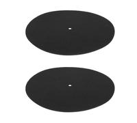 HEMOTON Vinyl Record Mat 2pcs Anti-static Turntable Pad 20cm Diameter 3mm Thick Sturdy Record Player Mat for Home Use Black