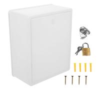 HEMOTON Wall Mounted Milk Box Lockable Plastic Holder with Iron Frame - Outdoor Home Wall Decoration Container 8.46X6.69X3.74 Inch