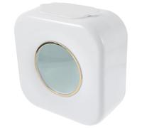 HEMOTON Wall Mounted Plastic Wrap Storage Box with Lid for Kitchen and Bathroom, White Sturdy Material Cling Film and Living Room Shoe Cover Organizer, Space Saving and Easy to Install